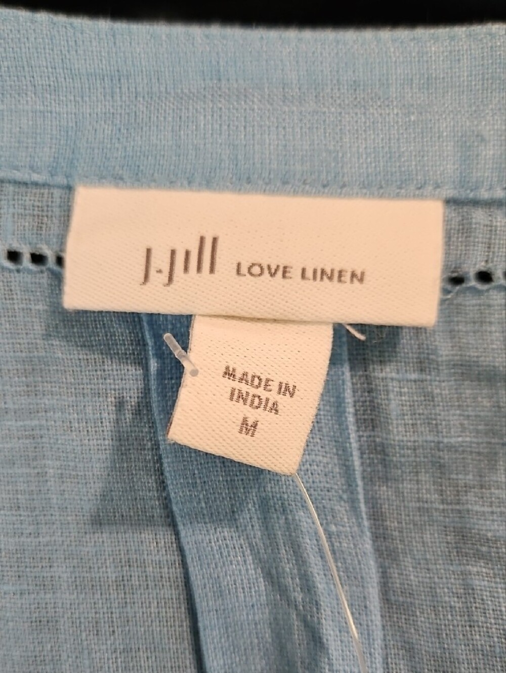 J. Jill NWT Light Blue Linen V-Neck Tunic - Picture 3 of 5